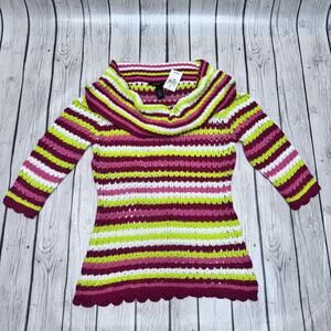 NWT Ashley Stewart Girls Cow Neck Sweater Size 10/12